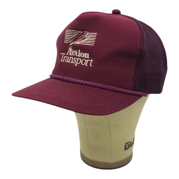 Action Transport Mesh Snapback Cap Embroidered Logo Trucker Baseball Hat - Picture 2 of 14